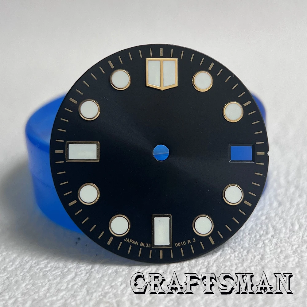 28.5mm Custom DIY logo Sun Texture Single Calendar Window Dial Improved Watch Accessories Suitable For NH35 nh36 nh34 Movement