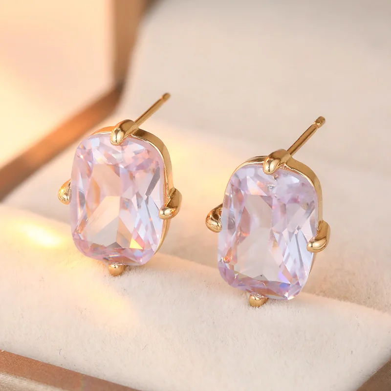 Minimalist Style Dazzle Synthetic Zirconia Stud Earrings for Unisex Fashion Classic Design Daily Commuting Banquet Charm Jewelry
