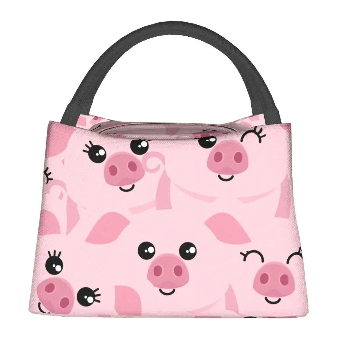 

Cute Cartoon Pig Lunch Bag Animals Travel Lunch Box For Women Casual Print Thermal Tote Handbags Waterproof Cooler Bag