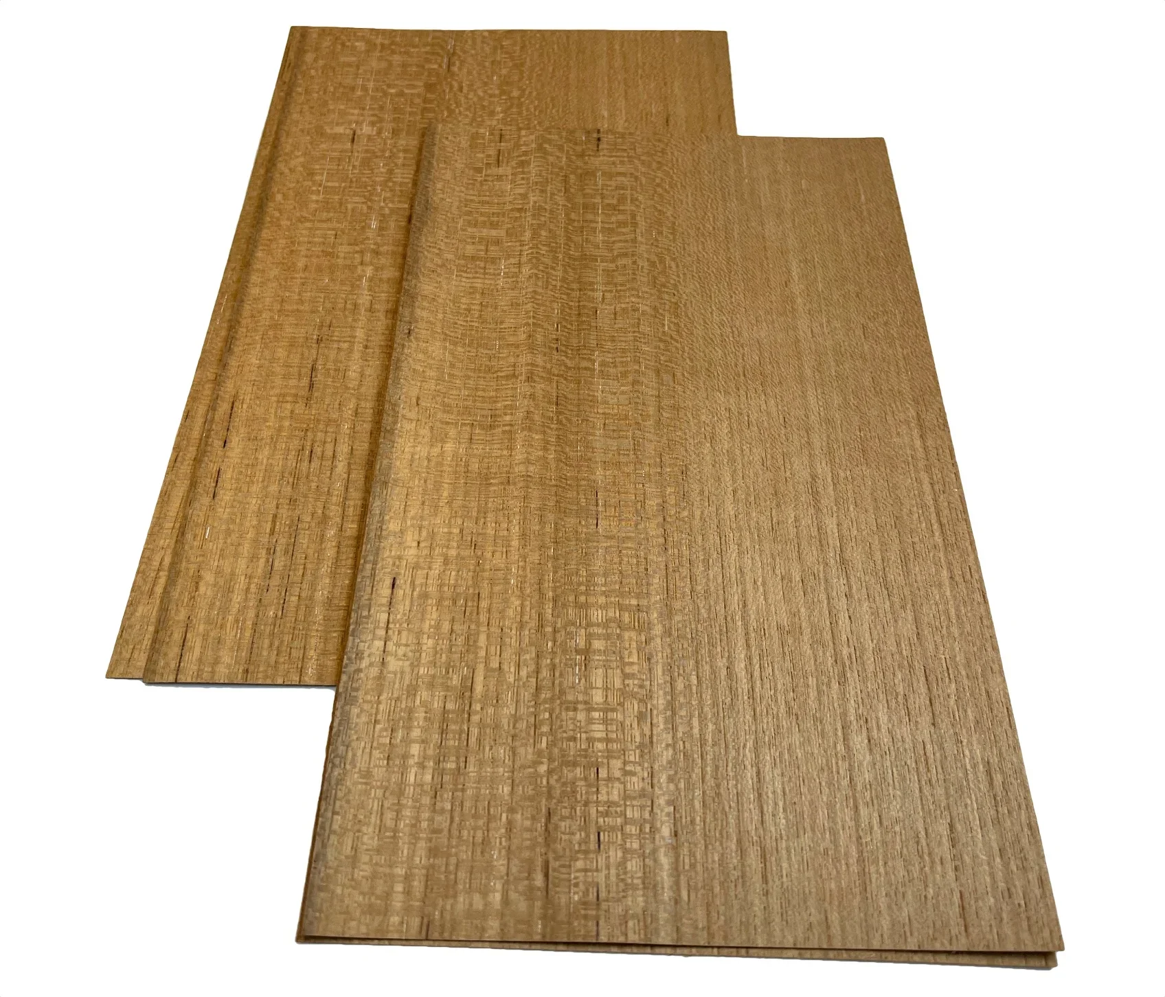 Fatias tailandesas naturais da folha do folheado da madeira do teca, comprimento 250x150mm, T 0.4mm, 4 PCes pelo lote