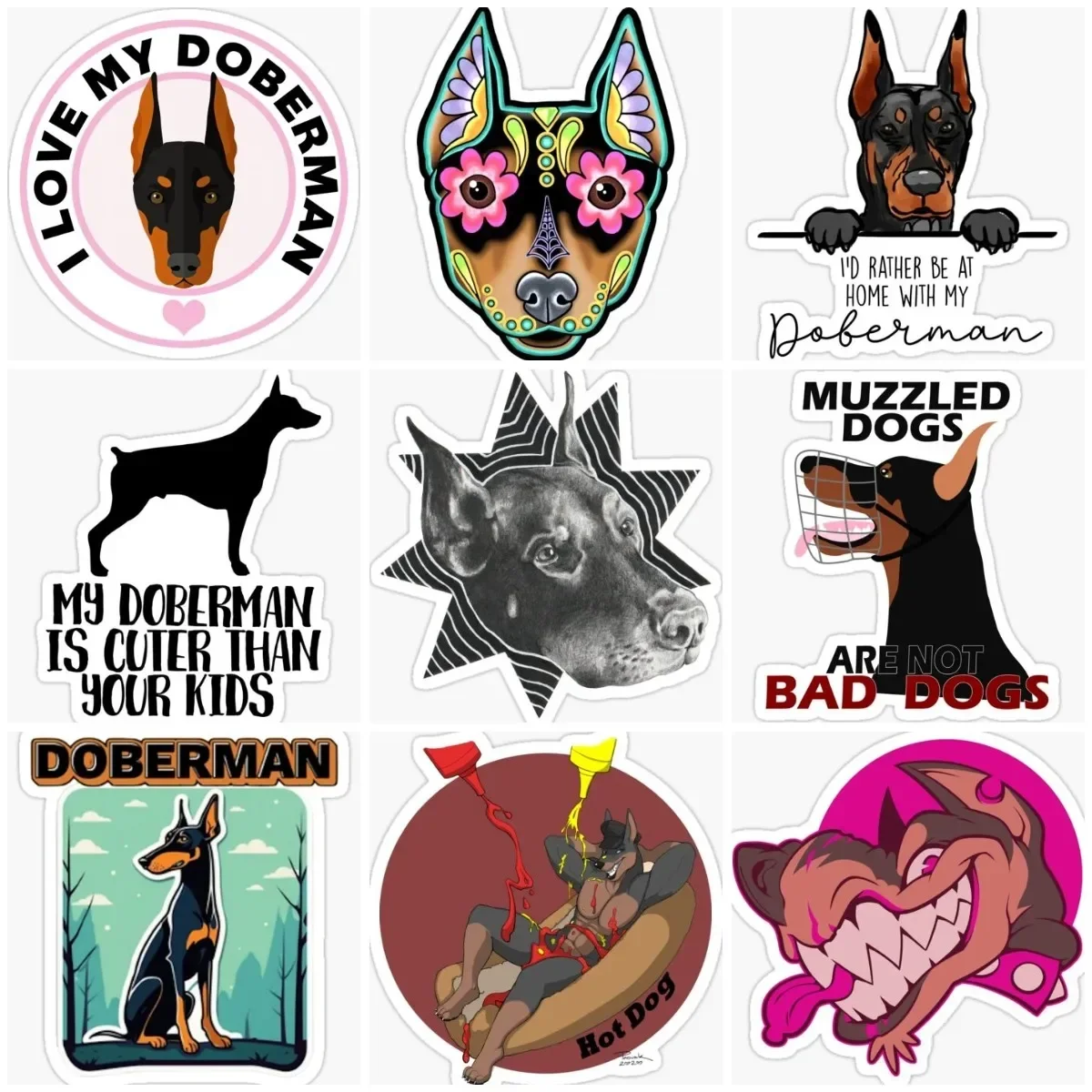 

Doberman Dog Pets Creative Sticker Motorcycle Laptop Vinyl Window Car Laptop Wall Door Glass Helmet Racing Camper Off-road Decal