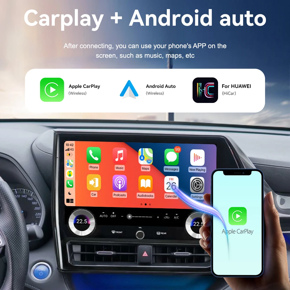 Qualcomm 13.3'' for Highlander 2021-2023 Touch Screen Auto Stereo Auto Wireless Carplay Multimedia Player Head Unit