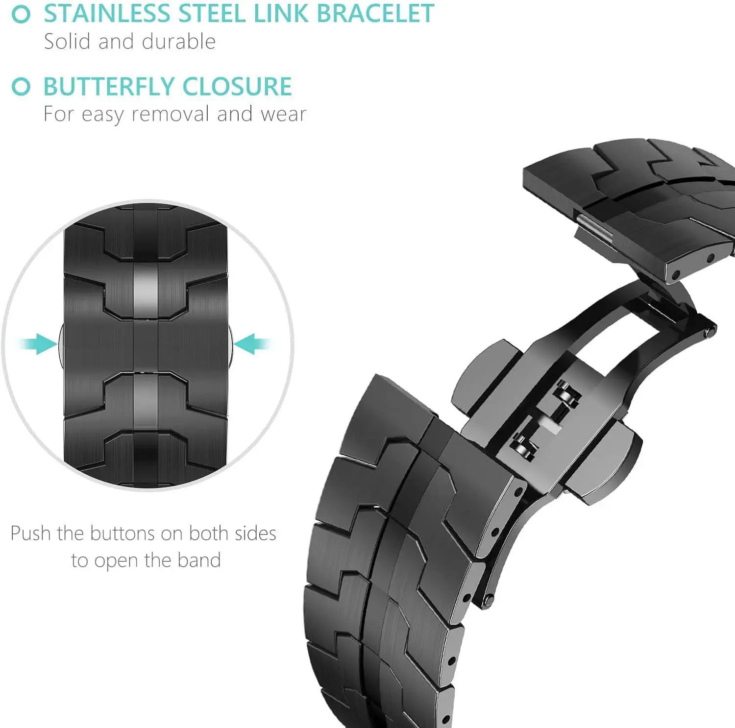 Luxuriöses Edelstahlarmband für Samsung Watch8, Butterfly-Schnalle, Metall, gepanzertes Samsung Ultra-Armband – Detail 7