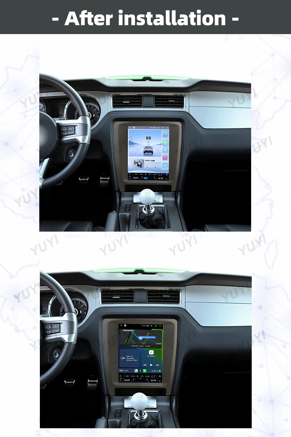 12.1 Inch Android13 Car Radio For Ford Mustang 2013 2014 Vertical Full Touch screen GPS Navigation DVD Multimedia CD host