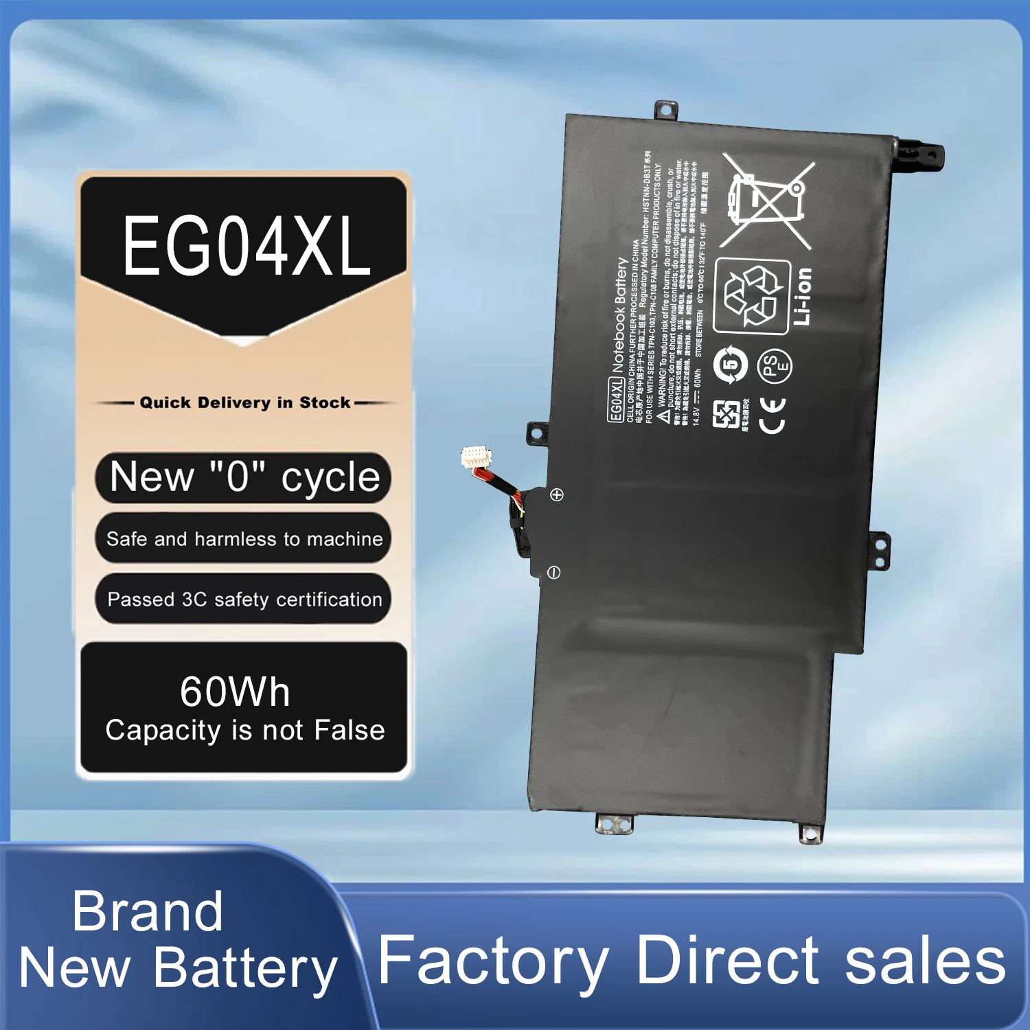 DXT New Laptop Battery EG04XL For HSTNN-DB3T HSTNN-IB3T TPN-C103 TPN-C108 Laptop Battery For HP Envy 6 /Envy Sleekbook 6 EGO4XL