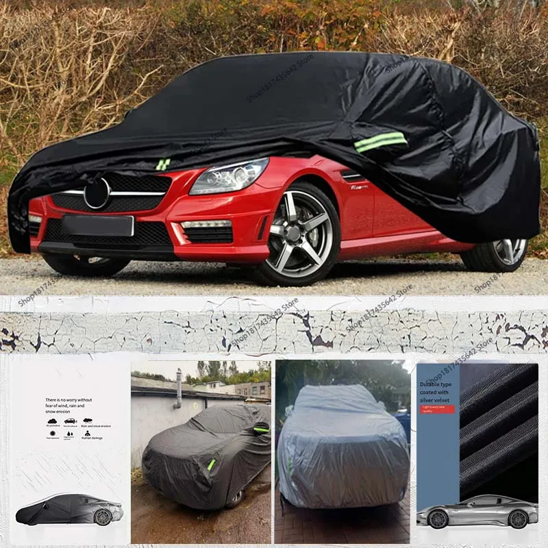 

Водонепроницаемые автомобильные чехлы на Mercedes-Benz SLK/SLC 1996-2022 гг. с ветрозащитными лентами для защиты от снега, дождя, пыли и града