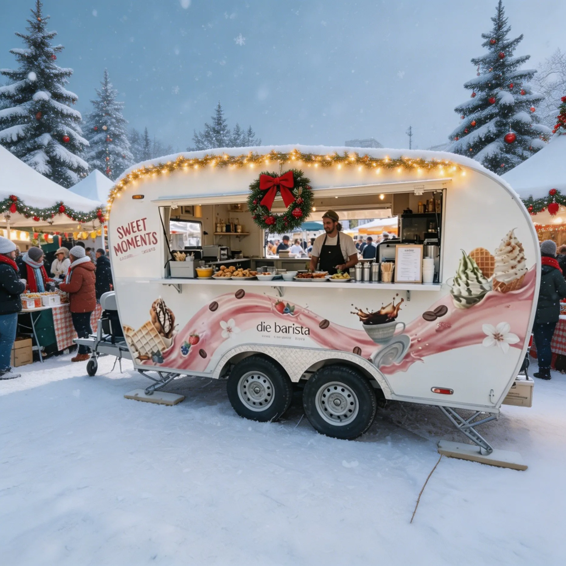 

High-Appearance Towed Outdoor Food Cart with Large-Capacity Load-Bearing Ideal for Street Vendor Entrepreneurship