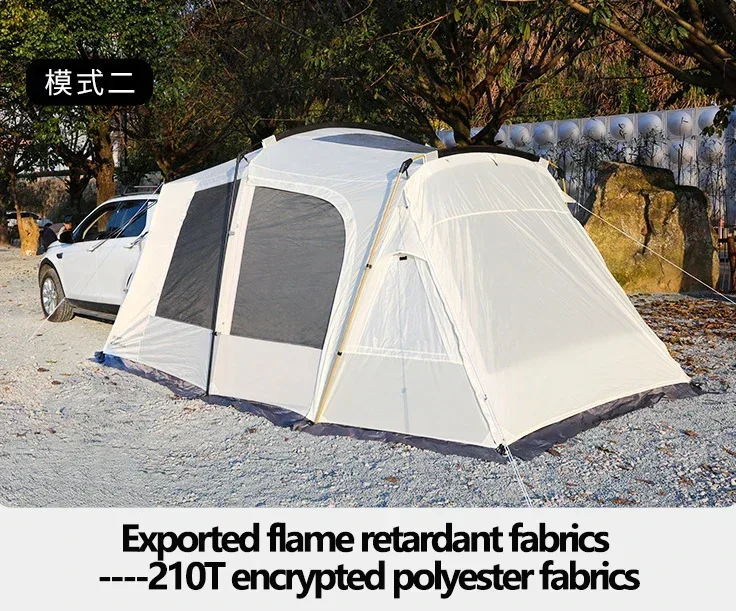 Imagem -03 - Portátil Rainproof e Sunproof Multifuncional Camping Tent Outdoor Universal Suv Tenda Traseira do Carro Túnel de Extensão Flysheet Engrossar Flysheet