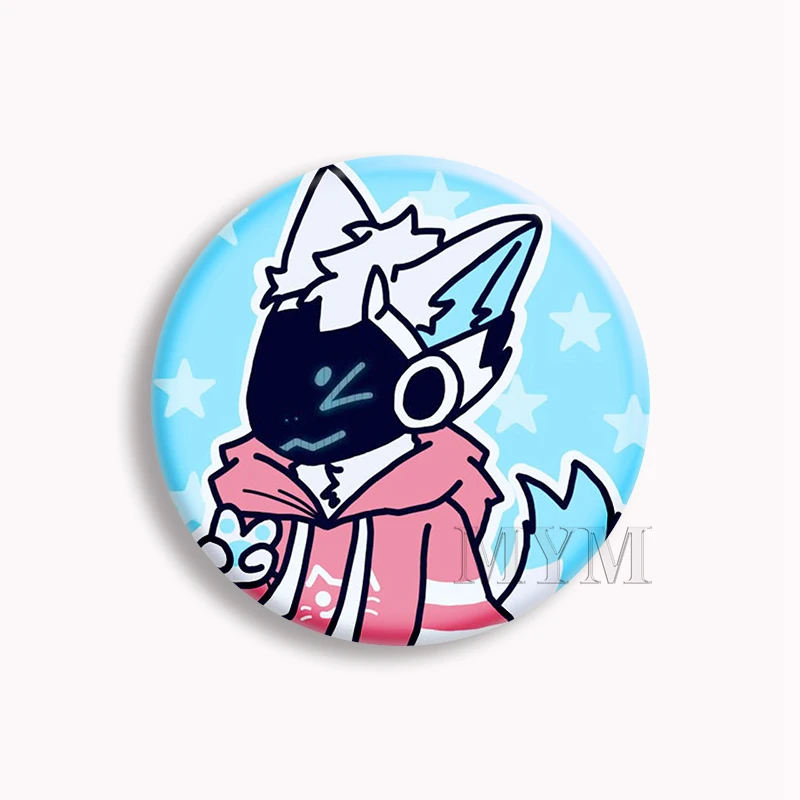 Purple Grumpy Protogen Anime Soft Button Pin Creative Chilling Cartoon Brooch Badge Bag Decor Accessories Fans Collect Gifts