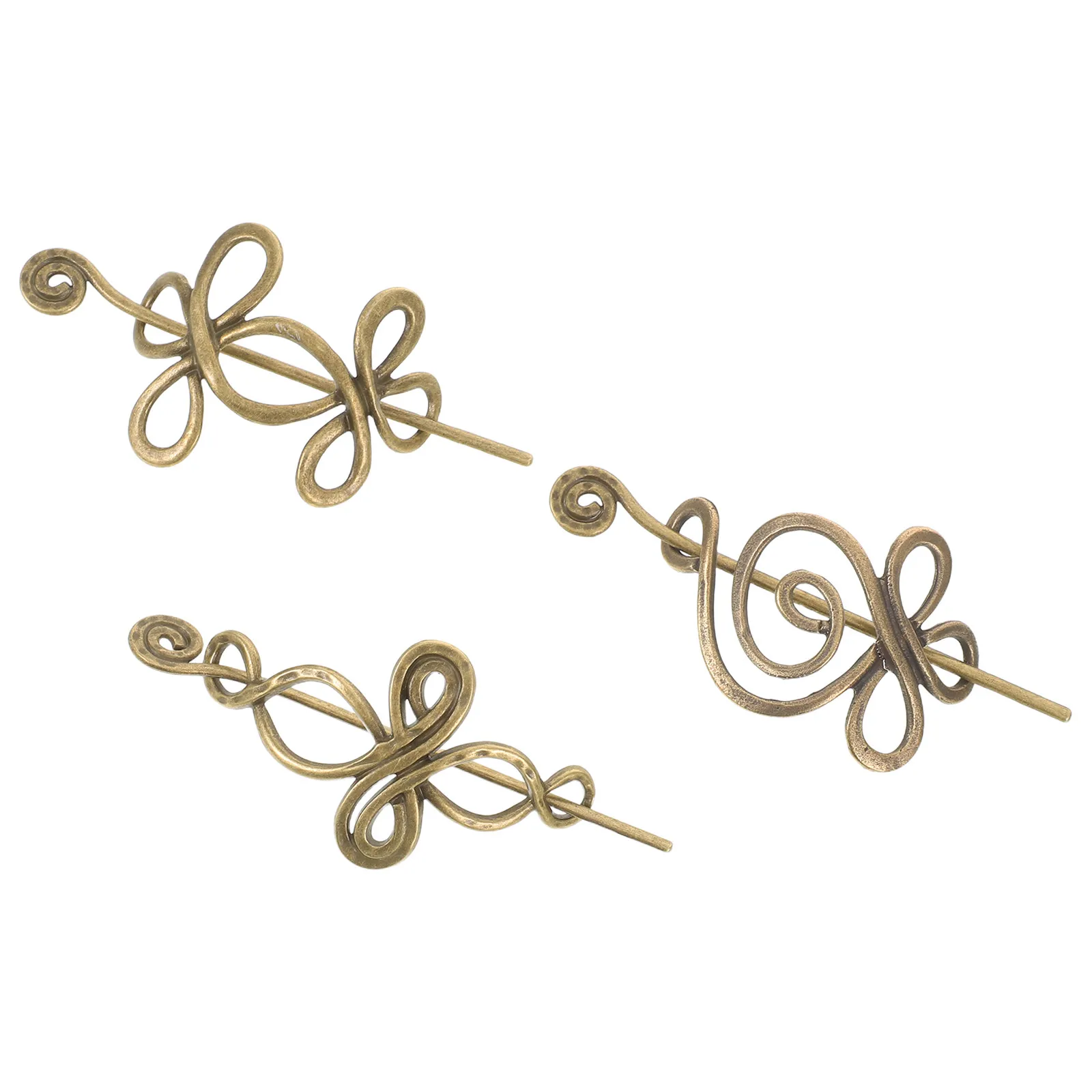 

Набор из 3 винтажных полых заколок для волос из сплава, ретро-аксессуары для причесок в стиле викингов, для пучков, свадебных причесок, металлические заколки в китайском стиле