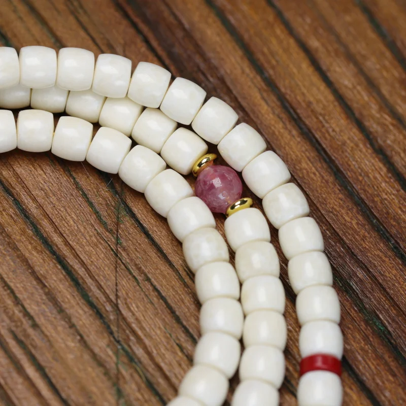 Straight-cut ancient-style agate bead necklace peace pendant, translucent with full grain patterns DIY unisex cultural acc