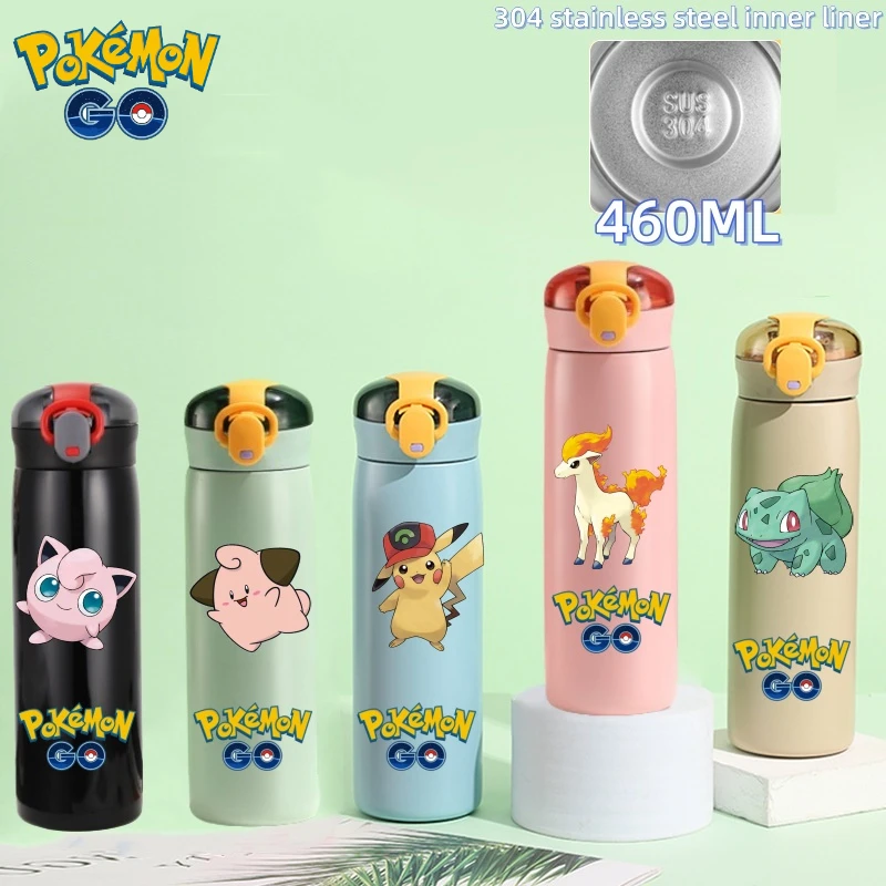 

Pokemon Pikachu Vacuum Cup Water Bottle Student Drinking Sports Portable Large Capacity Outdoor Insulated Cup Stainless Steel