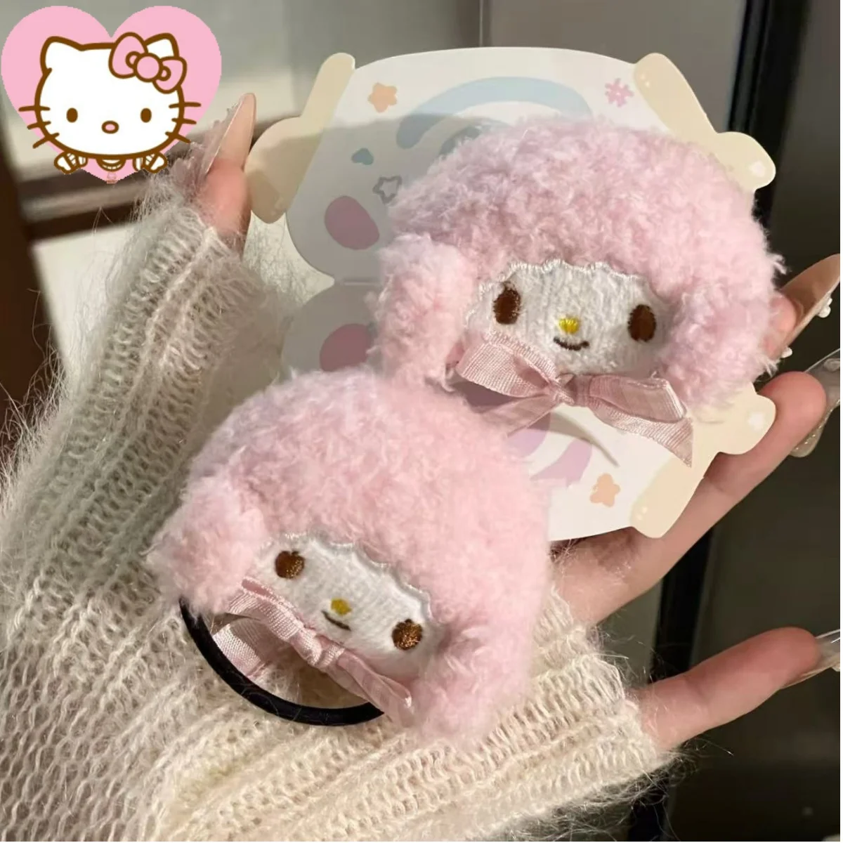 Sanrio Cute My Piano Furry Hairpin Hairband  Hairpin Versatile Cartoon Hair Girl Hair Accessoires Ugly Fish Japanese Style