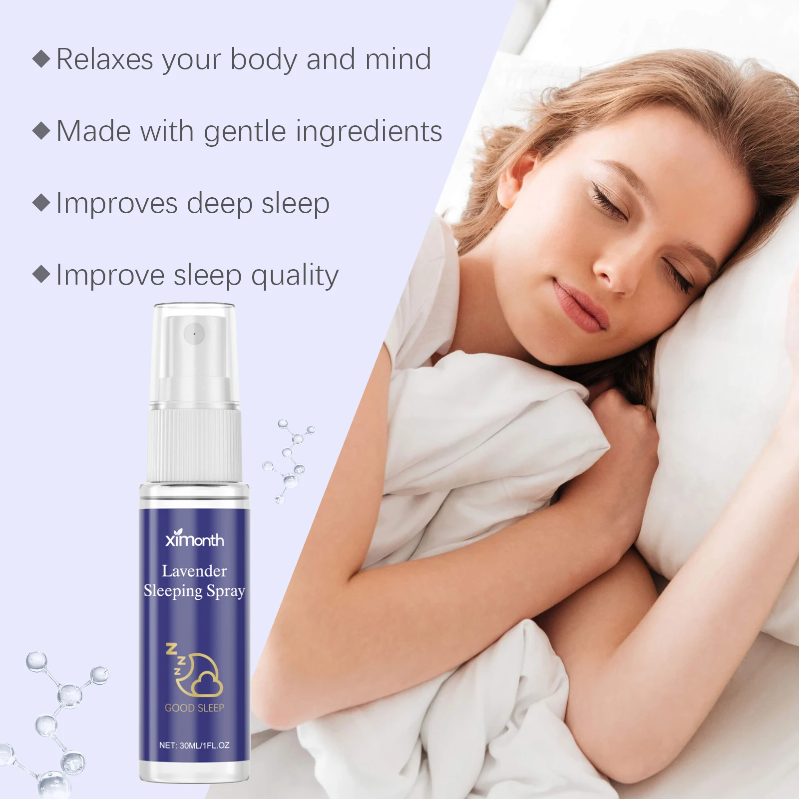 

Lavender Relaxing Sleep Spray Anti Anxiety Improve Sleep Quality Relief Nervous Tension Reduce Dreaminess Insomnia Therapy Spray