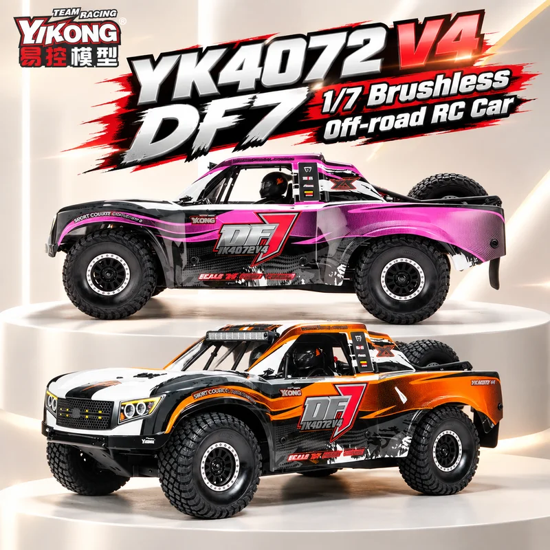 New YiKong YK4072 V4 DF7 1/7 6S Brushless Remote Control Electric Desert off-road Short Truck 4WD RC High Speed With Light Model
