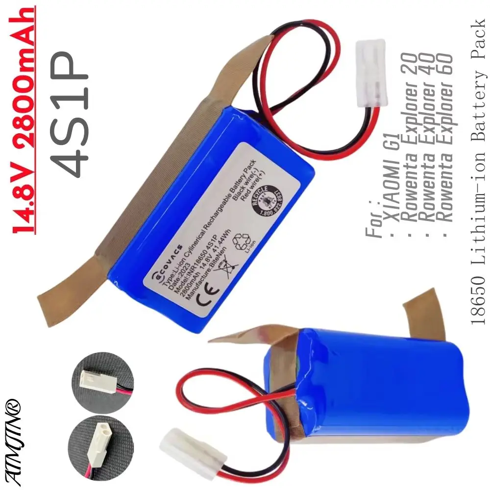 

Аккумулятор для пылесоса 14,8 В 2800 мАч 4S1P 18650, литий-ионный робот-пылесос, литиевая батарея, резервная батарея Xiaomi G1