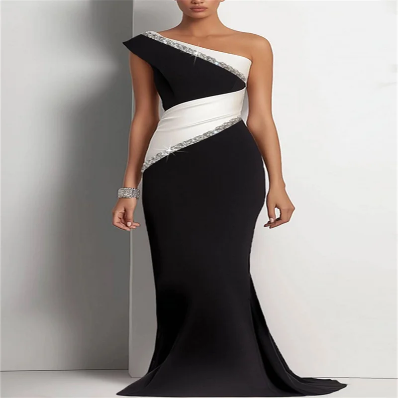 

Шикарные платья русалки для выпускного вечера для женщин 2025 Атласные вечерние платья Свадебные платья для гостей Блестящие бальные платья с открытой спиной и боковым разрезом