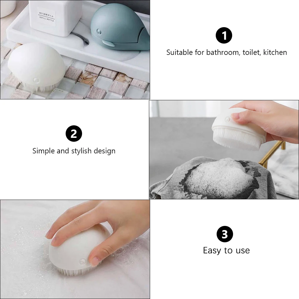 

3pcs Laundry Brushes Shoe Cleaning Cartoon Multi use Bristle Household Bathroom Kitchen Wall mounted Clothes Brush Set High