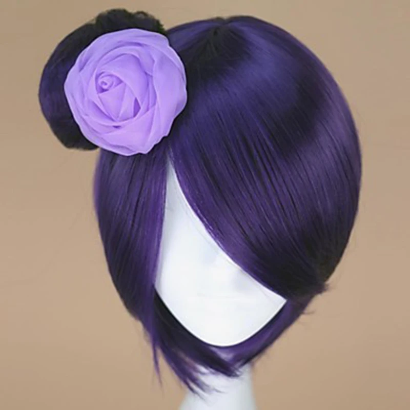 HAIRJOY-Peluca de pelo sintético para Cosplay, cabellera de fibra resistente al calor, Konan color morado, sin rosa