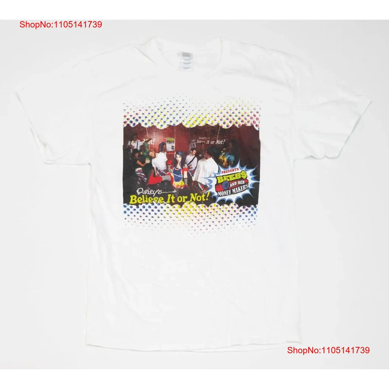 تي شيرت Vintage Ripleys Believe It Or Not مقاس كبير Beeb and Her Money Makers ملابس عصرية مغسولة عتيقة #1