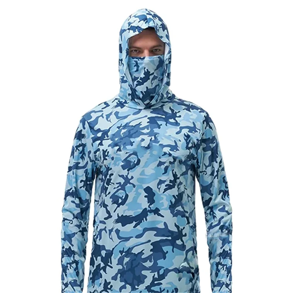 Summer Fishing Hoodies Men Jersey camouflage Long Sleeve Fishing Shirt Quick Dry Uv Protection view 2