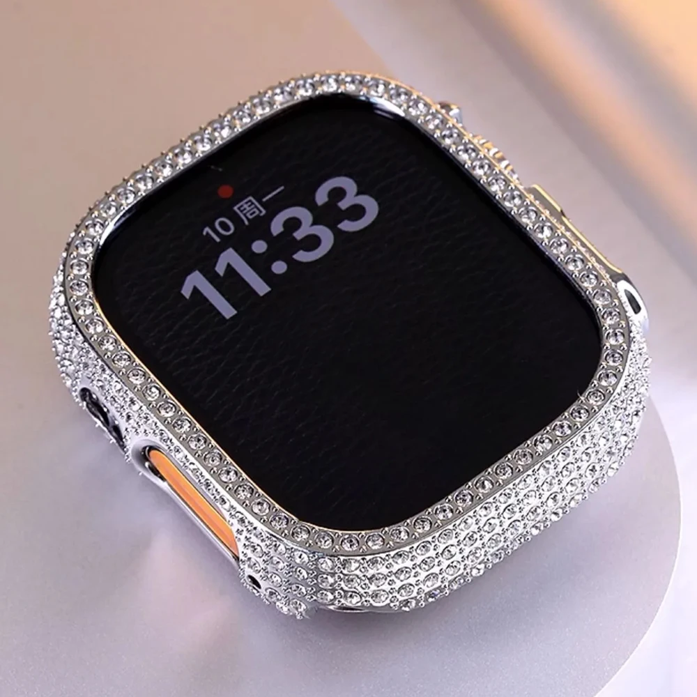 Funda de diamante de lujo para Apple Watch Ultra 2, Protector de parachoques de 49MM para IWatch Series, cubierta protectora, accesorios de repuesto