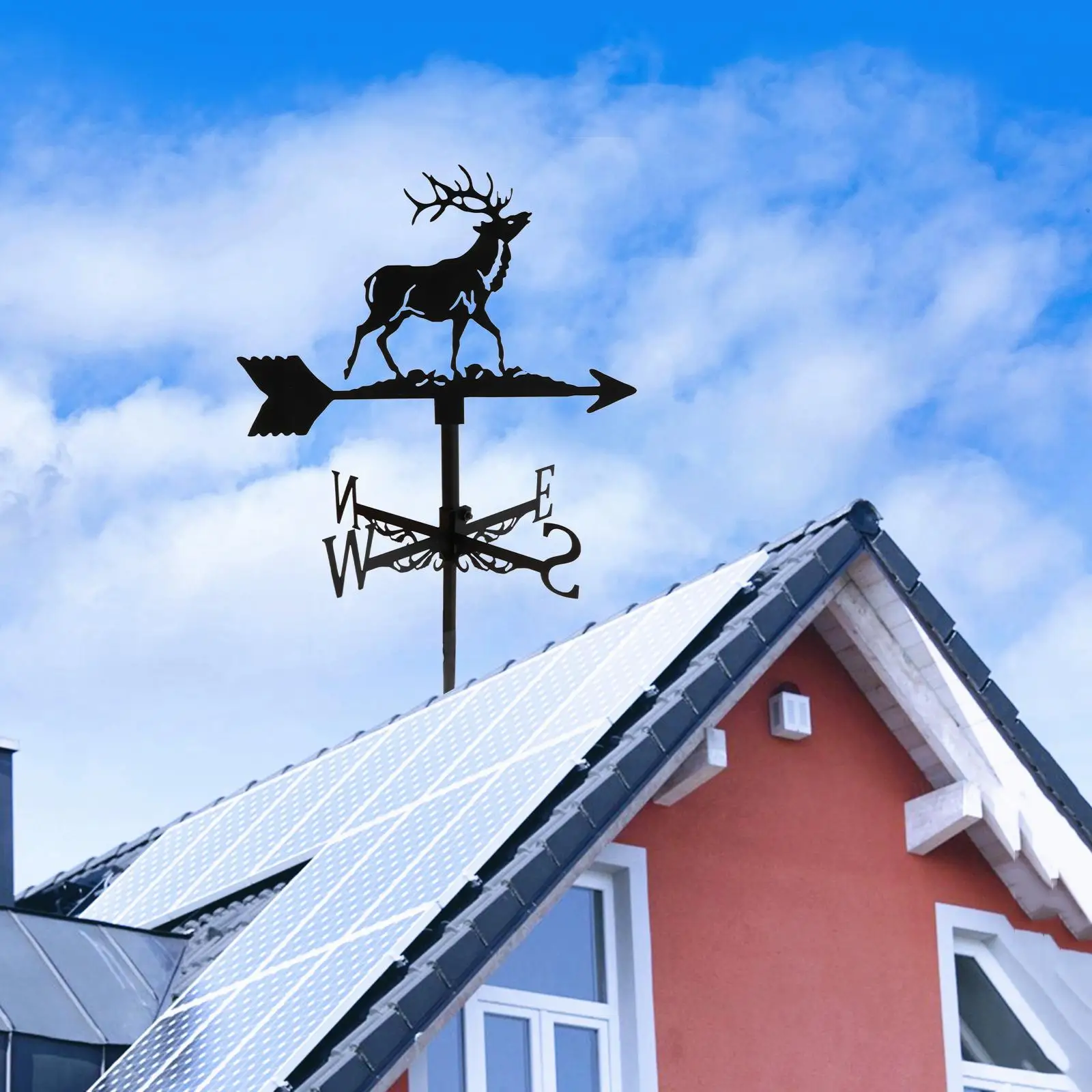 

Buck Shape Weathervane Farmhouse Weather Vane Iron Art Easy Assemble Durable