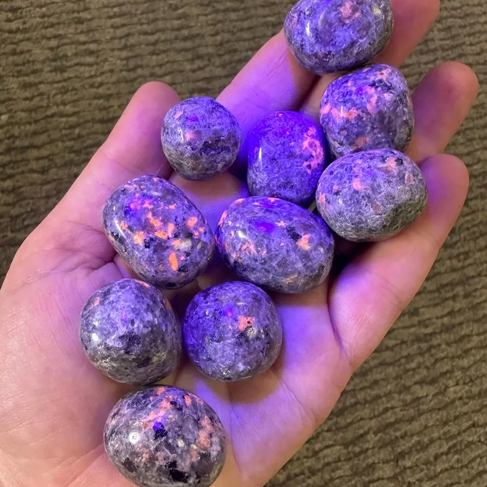 1 قطعة Yooperlite الطبيعية هبط الحجر UV متوهجة الصخور وامض لهب تحت الأشعة فوق البنفسجية للمقتنيات حديقة ديكور المنزل #6