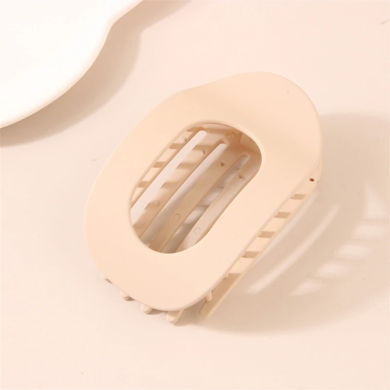 Plastic Flat Oval Hair Clip Curved Claw Clip for Female Teens Hair Decoration