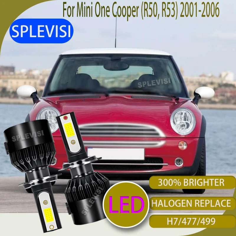 

477 автомобильная лампа светодиодная фара Hi Lo высокой яркости и срока службы для Mini One Cooper (R50, R53) 2001 2002 2003 2004 2005 2006