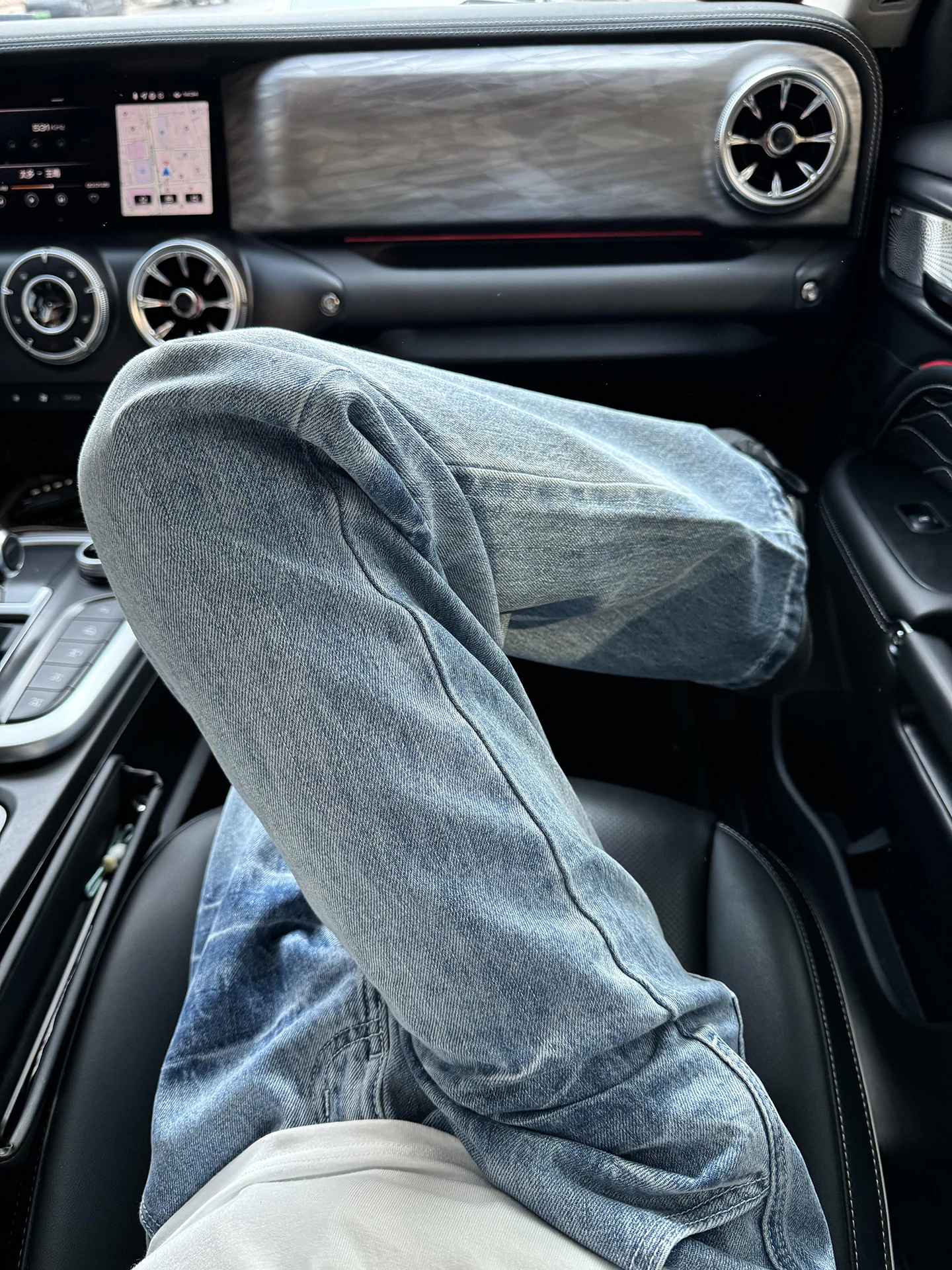 Cleanfit Men's Straight Leg Jeans Waed Blue Lightning Pattern High Street American Sle Micro Flare Pants Cotton Polyester...