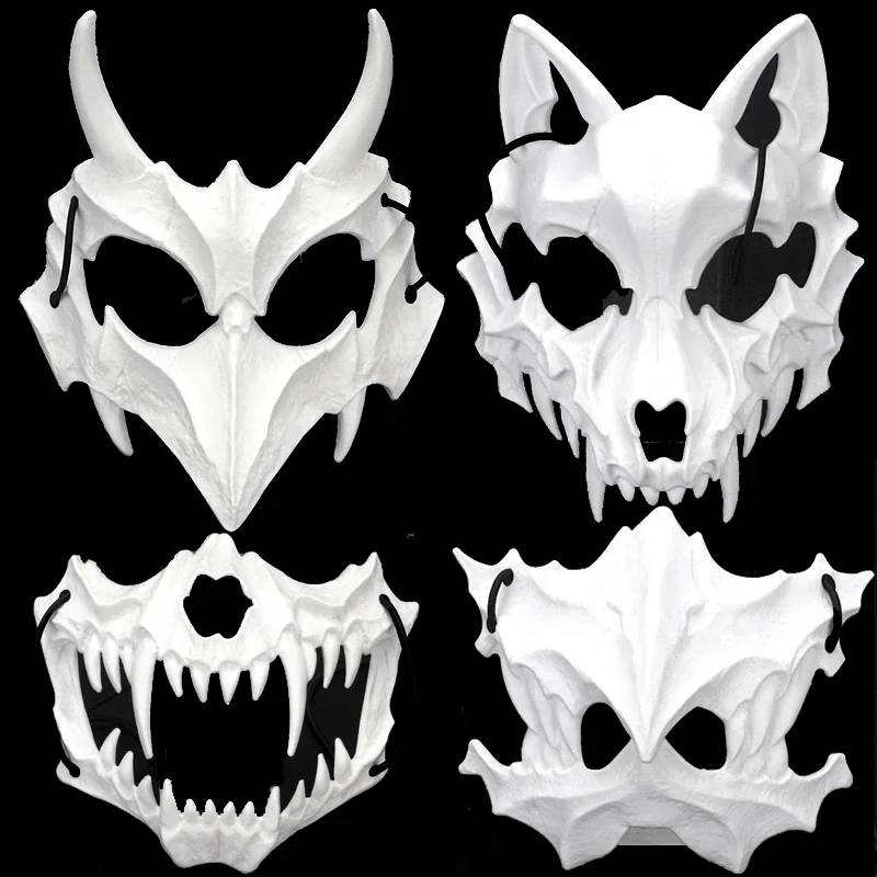 Demi-masque d'Halloween pour Adultes, Anime Dragon, Modules de Dieu, Sophia, Crâne, Animaux, Cosplay pour Enfants, brev, Costumes de Bal, Accessoires