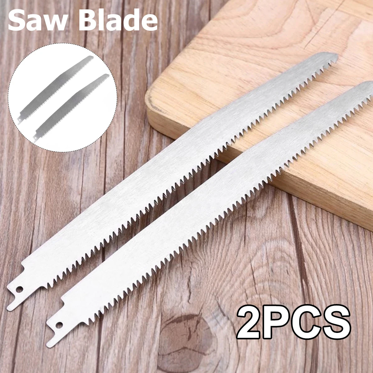 2Pcs Reciprocating Saw Blade Stainless Steel Unpainted Meat Saw Blade 5TPI High Strength Sharp for Cutting Frozen Meat Bone Beef