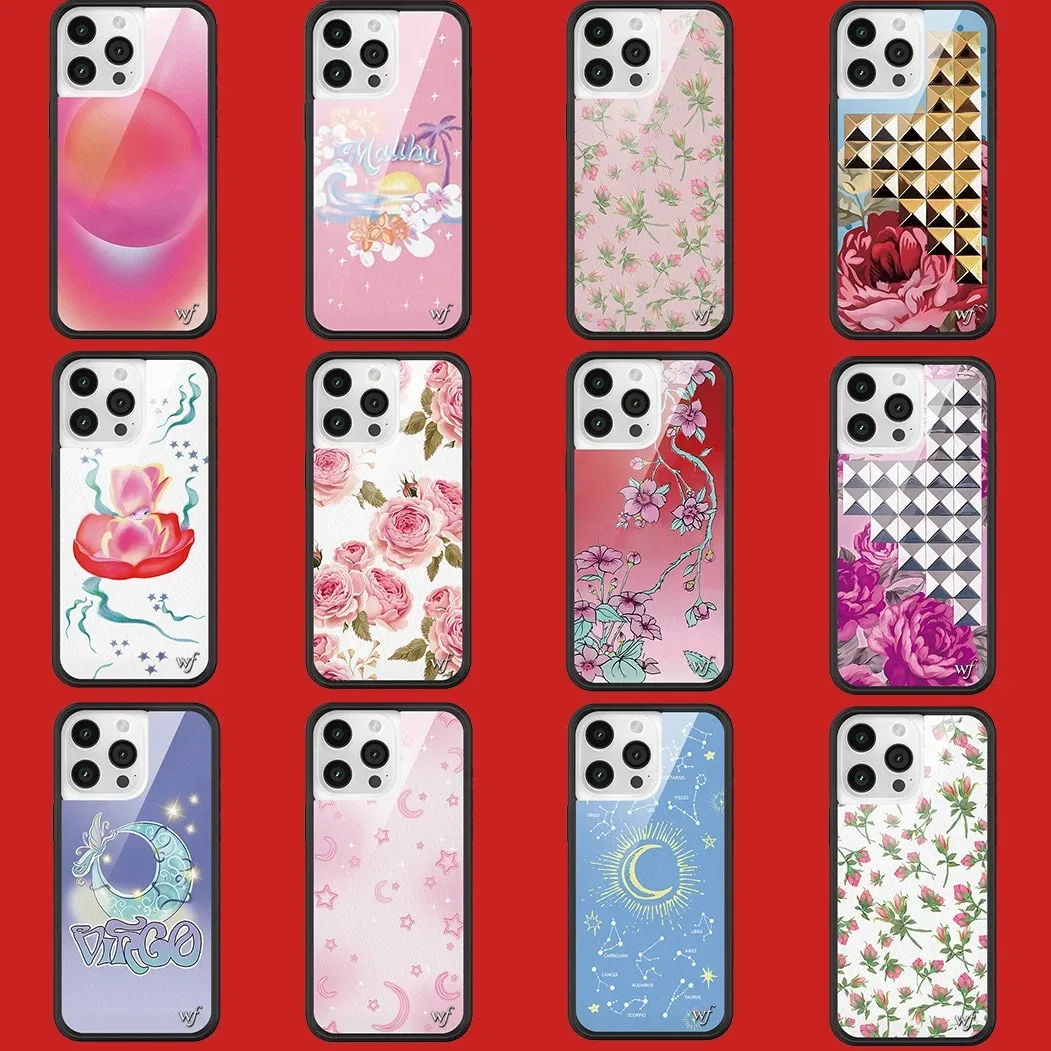 

New Wildflower 3D Moon Sand Diamond Flower Phone Case for iPhone 11 12 13 14 15 16 17 Pro Max 15 16 Plus WF shockproof Cover ﻿