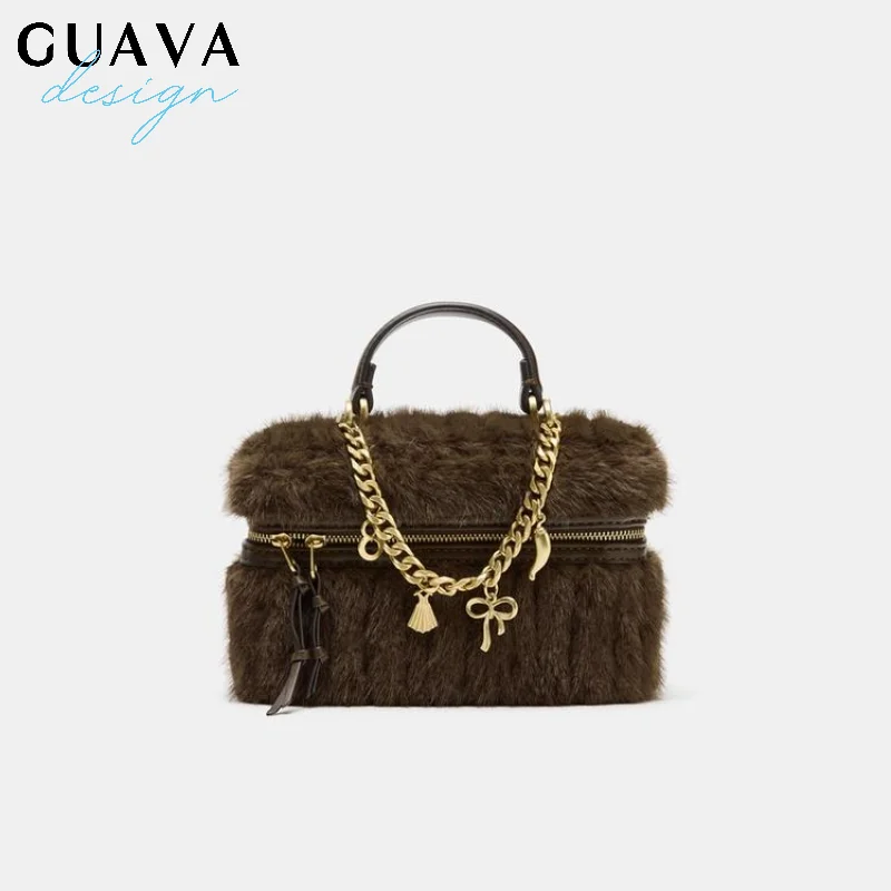 

Women Fashion Crossbody Mini Square Purse Luxury Design Solid Color Women's Small Handbag Fashion Plush Shoulder Crossbody Bag