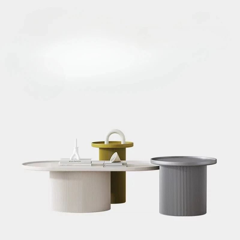 

N Simple Living Room Home Small Apartment Oval Coffee Table Designer Creative Height Combined Tea Table