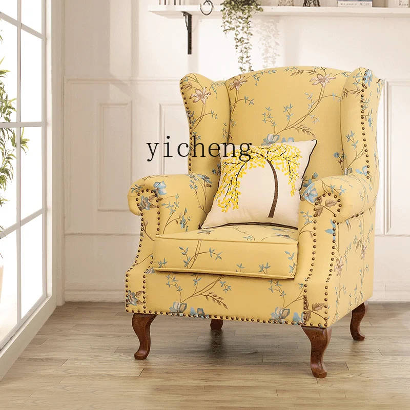 ZK American country tiger chair fabric Nordic pastoral quality single sofa chair living room balcony back chair