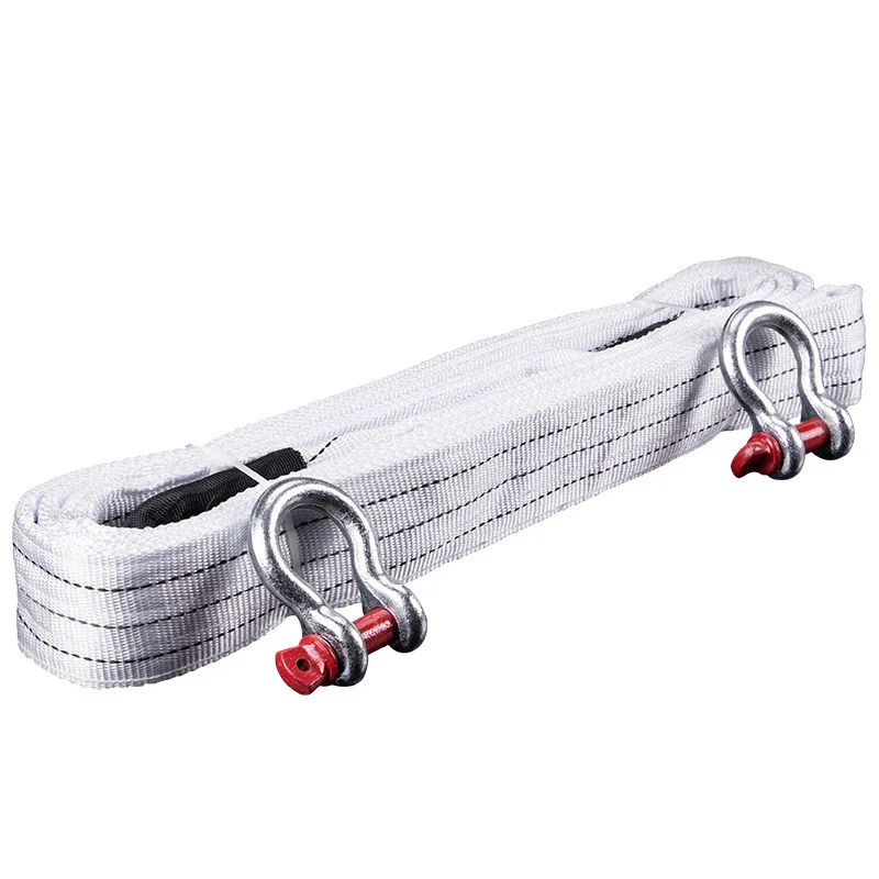 Truck & Pickup & Car Thickened Trailer rope,Tow line Flat Belt Off-road Towing hook Lifting webbing Sling Bearing 5-25 Tons