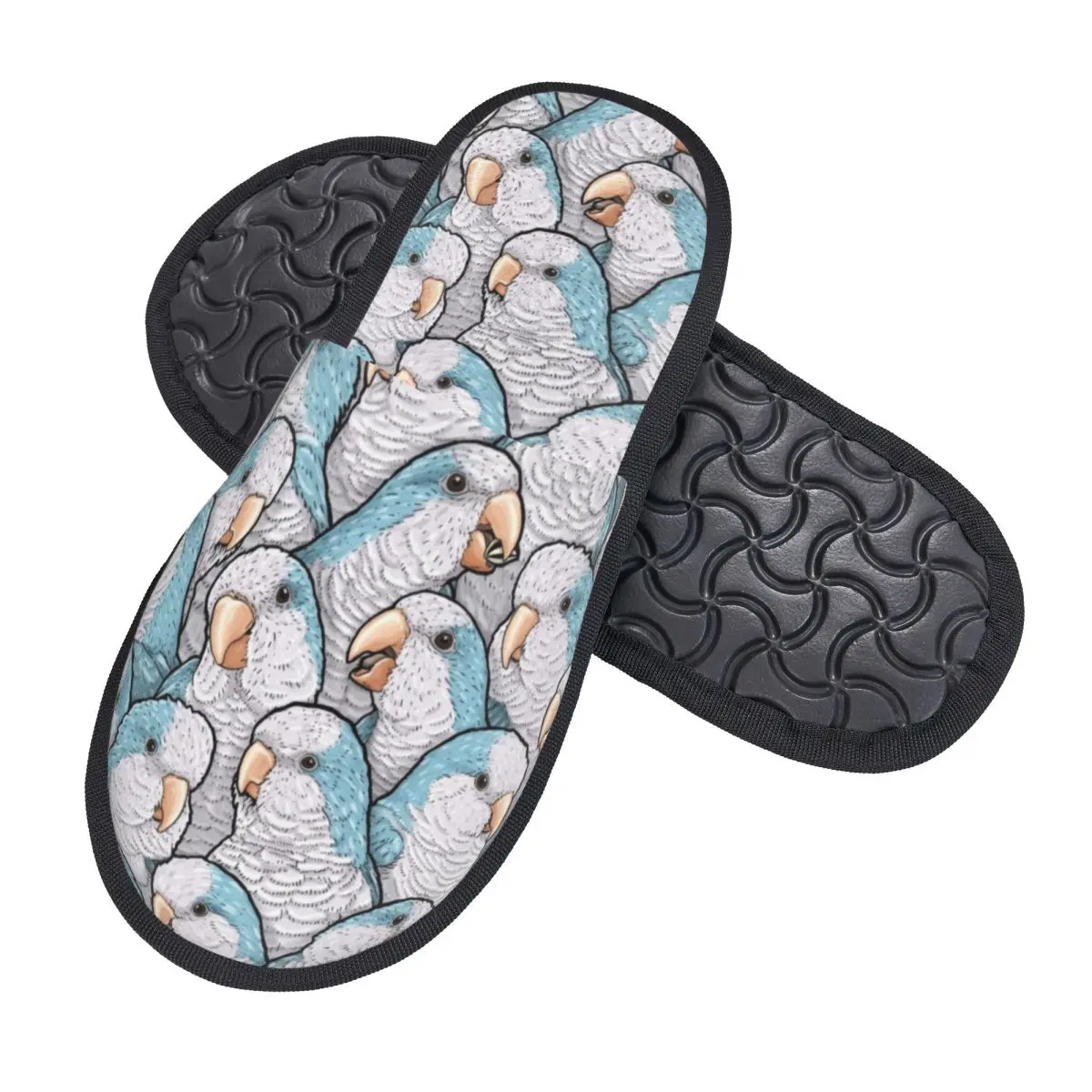 Custom Blue Quaker Parrots Comfy Scuff Memory Foam Slippers Women Psittacine Birds Hotel House Shoes