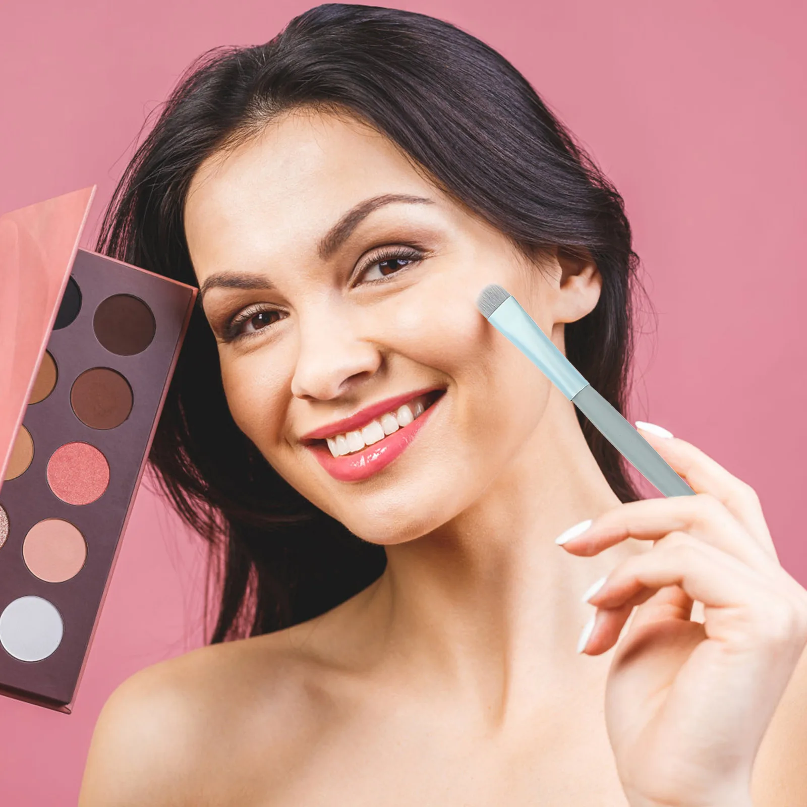 1 Juego de Mini brochas de maquillaje, herramientas cosméticas profesionales, suministros de belleza facial portátiles, colorete en polvo, aplicación de sombra de ojos y labios