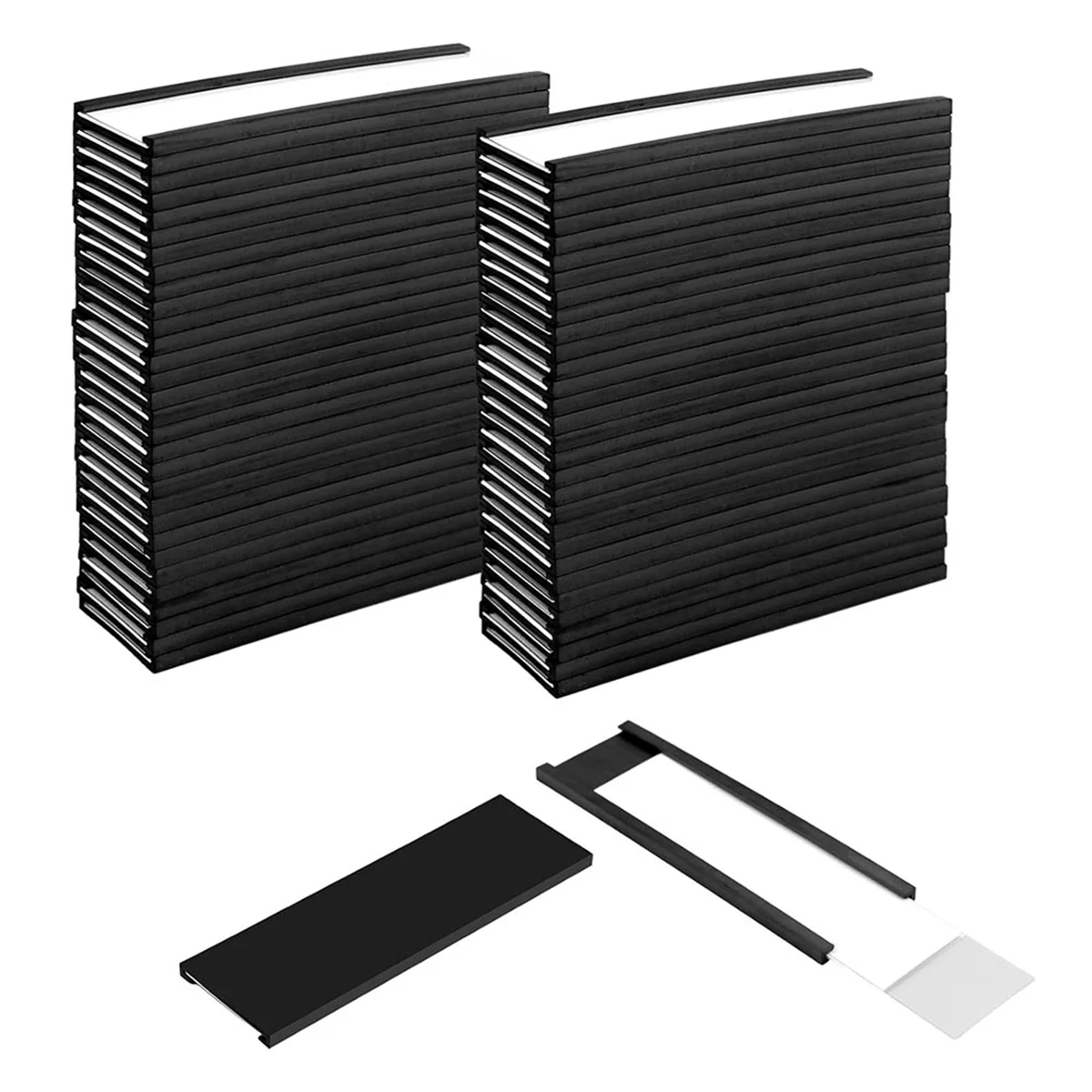 60 Pack Magnetic C Channel Label Holders for Metal Racks and Shelves with Protective Films and Replacement Strips