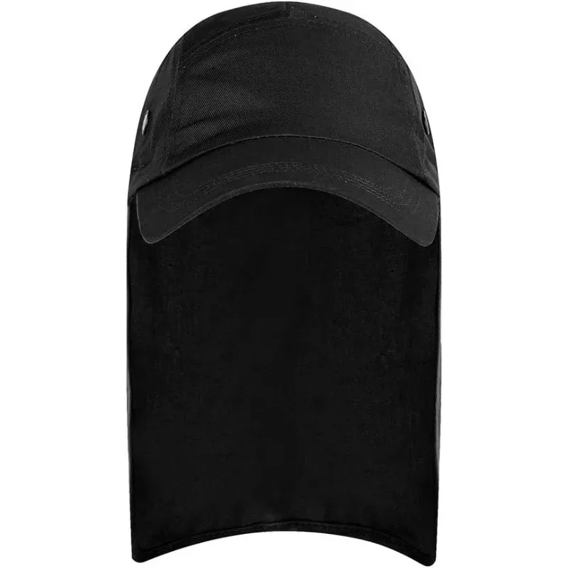 مع غطاء رفرف للأذن والرقبة بعامل حماية من الأشعة فوق البنفسجية 50+ حماية من الأشعة فوق البنفسجية خفيف الوزن مقاس واحد يناسب معظم قبعة السفاري الواقية من الشمس باللون الأسود للجنسين والكبار #4