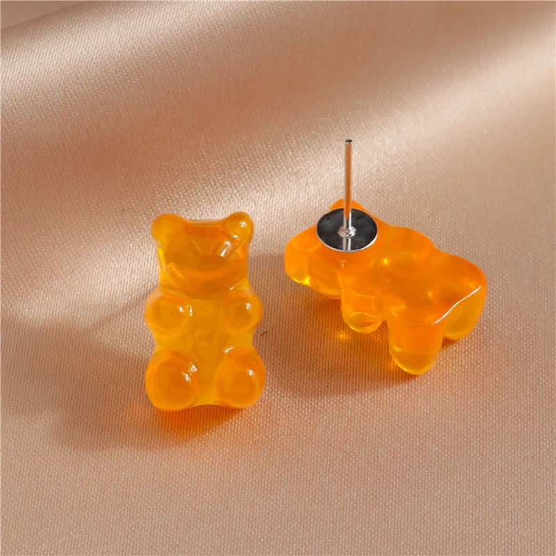 Nette Gummibärchen Ohrstecker für Frauen Candy Farben Tier Baumeln Ohrringe Brincos Femme Mädchen Party Urlaub Schmuck Geschenke – Detail 6