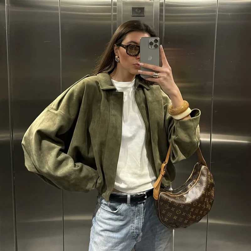 ผู้หญิง 2025 ใหม่แจ็คเก็ตฤดูใบไม้ผลิChic Elegant Jacketหลวมผู้หญิงเสื้อStreetเยาวชนแฟชั่นJoker Coat Jacket