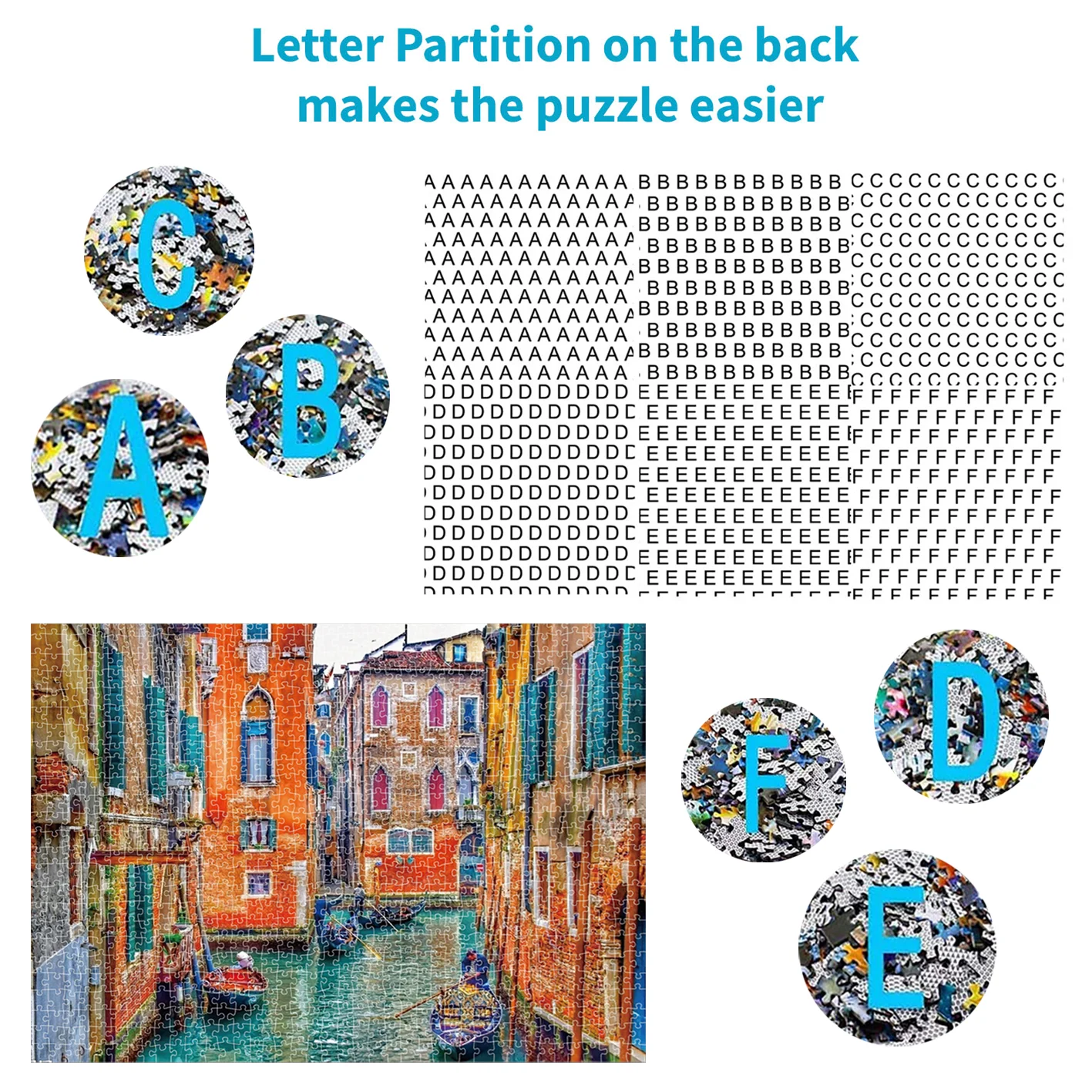 ของขวัญของเล่นตัวต่อขนาดใหญ่1000ชิ้นตัวต่อจิกซอว์70cmX50cm ตัวต่อจิกซอว์เวนิส (27.5inchX19.7inch)