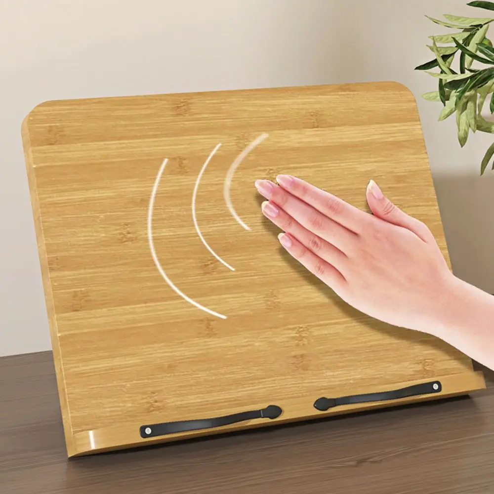 

8 Adjustable Tilt Angles Wooden Book Stand Multi-Functional Comfortable Reading Reading Holder Non-slip Stable Cookbook Bracket