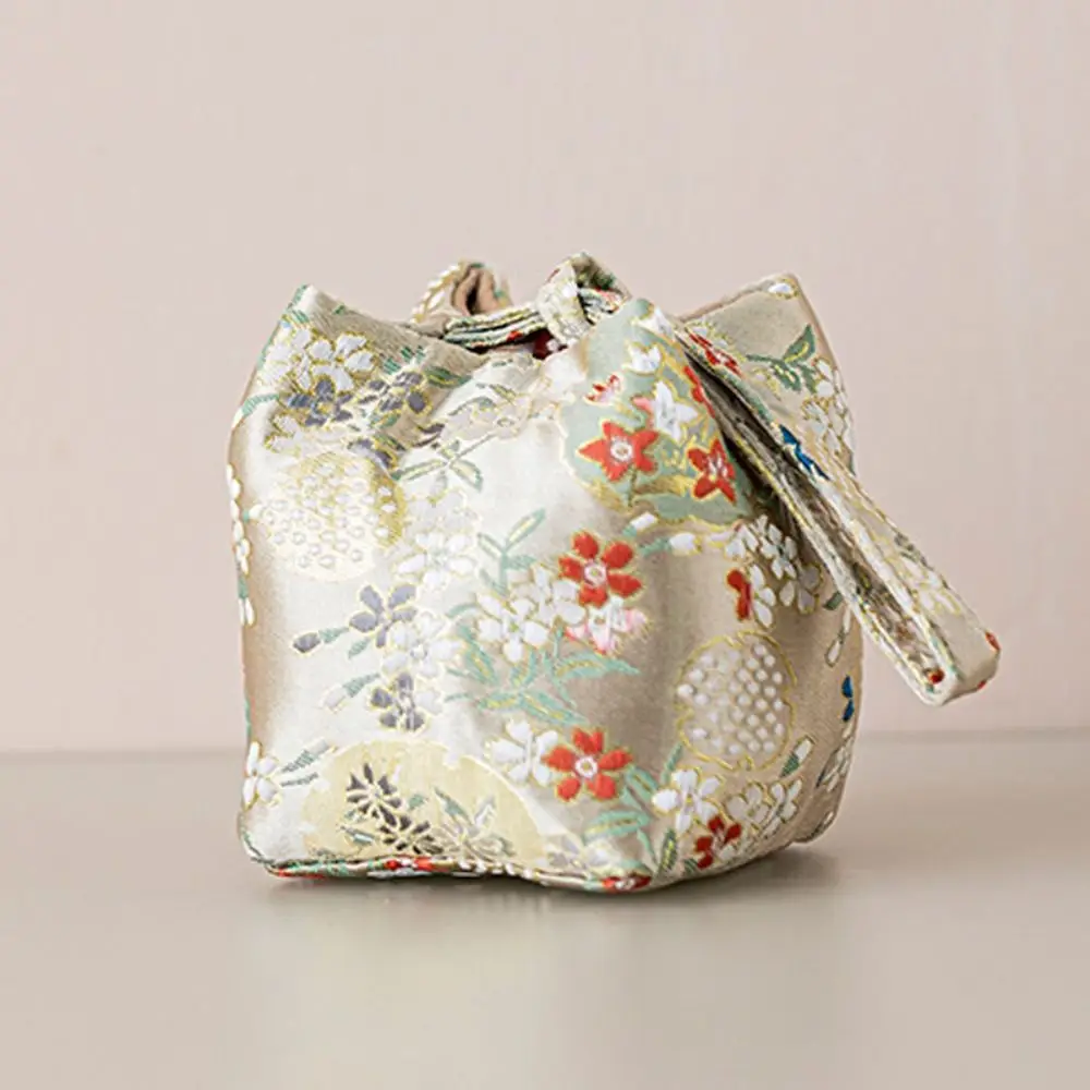 Chinese Style Teacup Cloth Pouch Makeup Bag Storage Bag Brocade Storage Bag Multifunctional Portable Embroidered Handbag Travel