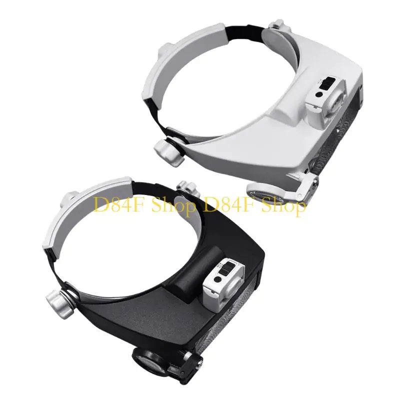 D84F Glasses LED Light Lamp Head Loupe Jeweler Headband Magnifier Eye Glasses Optical Glass Tool