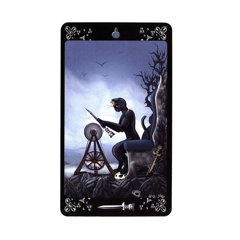 Black Cats Tarot Deck English French Spanish Italian Portuguese Tarot Cards for Beginner