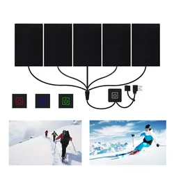 8/6/5/3 głowice USB Charging Ski Hiking odzież rowerowa poduszka elektryczna podgrzewany elektrycznie arkusz na kamizelka Winter Warm Heated Mat